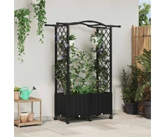 Pakeltas lovas su trelėmis ir stogu Juoda 125 x 40 x 144 cm PP