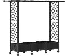 Pakeltas lovas su trelėmis ir stogu Juoda 164 x 40 x 127 cm PP