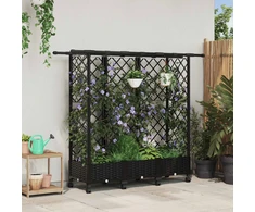 Pakeltas lovas su trelėmis ir stogu Juoda 164 x 40 x 127 cm PP