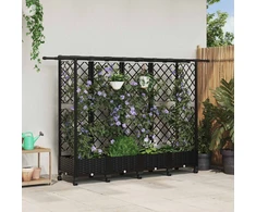 Pakeltas lovas su trelėmis ir stogu Juoda 202,5 x 40 x 127 cm