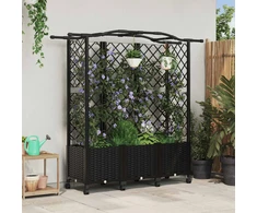 Pakeltas lovas su trelėmis ir stogu Juoda 163 x 40 x 144 cm PP