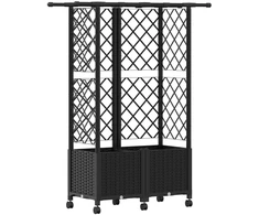 Pakeltas lovas su trelėmis ir stogu Juoda 124 x 40 x 142 cm PP