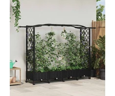 Pakeltas lovas su trelėmis ir stogu Juoda 207 x 40 x 129 cm PP