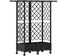 Pakeltas lovas su trelėmis ir stogu Juoda 124 x 40 x 127 cm PP