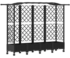 Pakeltas lovas su trelėmis ir stogu Juoda 203,5 x 40 x 129 cm