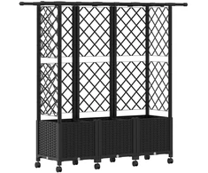 Pakeltas lovas su trelėmis ir stogu Juoda 163,5 x 40 x 142 cm