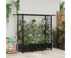 Pakeltas lovas su trelėmis ir stogu Juoda 164 x 40 x 127 cm PP