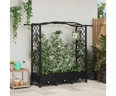Pakeltas lovas su trelėmis ir stogu Juoda 169 x 40 x 129 cm PP
