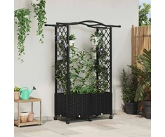 Pakeltas lovas su trelėmis ir stogu Juoda 125 x 40 x 144 cm PP