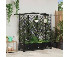 Pakeltas lovas su trelėmis ir stogu Juoda 163 x 40 x 129 cm PP