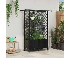 Pakeltas lovas su trelėmis ir stogu Juoda 124 x 40 x 142 cm PP