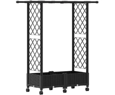 Pakeltas lovas su trelėmis ir stogu Juoda 122,5 x 40 x 127 cm