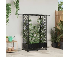 Pakeltas lovas su trelėmis ir stogu Juoda 122,5 x 40 x 127 cm