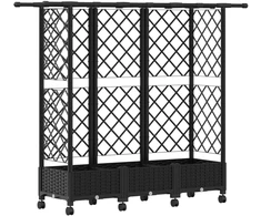 Pakeltas lovas su trelėmis ir stogu Juoda 164 x 40 x 127 cm PP