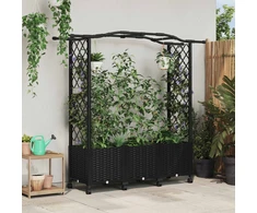 Pakeltas lovas su trelėmis ir stogu Juoda 164 x 40 x 144 cm PP