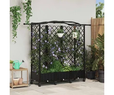 Pakeltas lovas su trelėmis ir stogu Juoda 163 x 40 x 129 cm PP