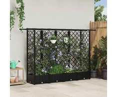 Pakeltas lovas su trelėmis ir stogu Juodas 202,5 x 40 x 123 cm