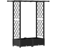 Pakeltas lovas su trelėmis ir stogu Juodas 122,5 x 40 x 123 cm