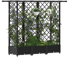 Pakeltas lovas su trelėmis ir stogu Juoda 164 x 40 x 121 cm PP