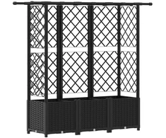 Pakeltas lovas su trelėmis ir stogu Juodas 163,5 x 40 x 138 cm