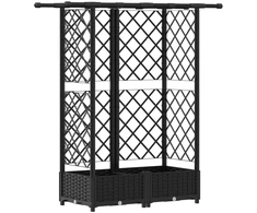 Pakeltas lovas su trelėmis ir stogu Juodas 124 x 40 x 123 cm PP