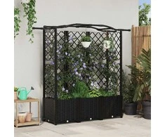 Pakeltas lovas su trelėmis ir stogu Juodas 163 x 40 x 141 cm PP