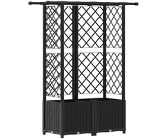 Pakeltas lovas su trelėmis ir stogu Juodas 124,5 x 40 x 138 cm