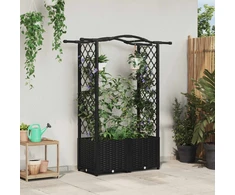 Pakeltas lovas su trelėmis ir stogu Juodas 125 x 40 x 138 cm PP