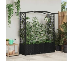 Pakeltas lovas su trelėmis ir stogu Juodas 164 x 40 x 142 cm PP