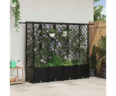Pakeltas lovas su trelėmis ir stogu Juodas 202 x 40 x 138 cm PP