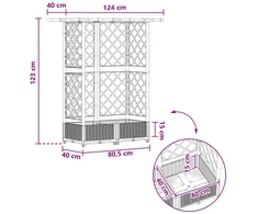 Pakeltas lovas su trelėmis ir stogu Juoda 124 x 40 x 121 cm PP