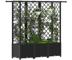 Pakeltas lovas su trelėmis ir stogu Juoda 163,5 x 40 x 136 cm