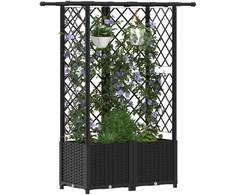 Pakeltas lovas su trelėmis ir stogu Juoda 124 x 40 x 136 cm PP