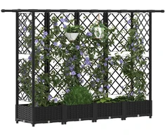 Pakeltas lovas su trelėmis ir stogu Juoda 202,5 x 40 x 121 cm