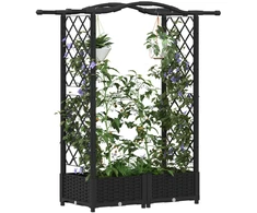 Pakeltas lovas su trelėmis ir stogu Juoda 124 x 40 x 123 cm PP