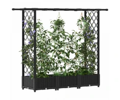 Pakeltas lovas su trelėmis ir stogu Juoda 164 x 40 x 121 cm PP