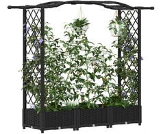 Pakeltas lovas su trelėmis ir stogu Juoda 169 x 40 x 123 cm PP