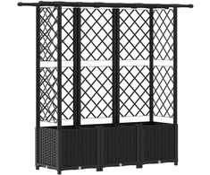 Pakeltas lovas su trelėmis ir stogu Juodas 162,5 x 40 x 138 cm