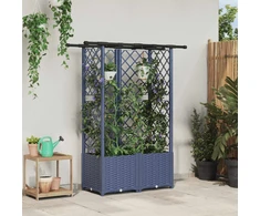 Pakeltas lovas su trelėmis ir stogu Pilka 124,5 x 40 x 138 cm