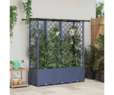 Pakeltas lovas su trelėmis ir stogu Pilka 162,5 x 40 x 138 cm