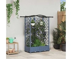 Pakeltas lovas su trelėmis ir stogu Pilka 124 x 40 x 126 cm PP