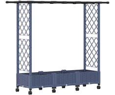 Pakeltas lovas su trelėmis ir stogu Pilka 164 x 40 x 127 cm PP