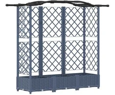 Pakeltas lovas su trelėmis ir stogu Pilka 163 x 40 x 126 cm PP