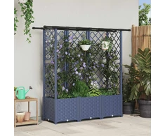 Pakeltas lovas su trelėmis ir stogu Pilka 163,5 x 40 x 138 cm