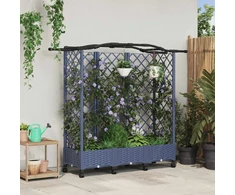 Pakeltas lovas su trelėmis ir stogu Pilka 163 x 40 x 129 cm PP