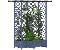 Pakeltas lovas su trelėmis ir stogu Pilka 124 x 40 x 121 cm PP