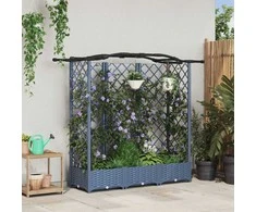 Pakeltas lovas su trelėmis ir stogu Pilka 163 x 40 x 126 cm PP