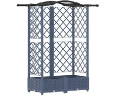 Pakeltas lovas su trelėmis ir stogu Pilka 124 x 40 x 126 cm PP