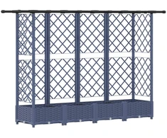 Pakeltas lovas su trelėmis ir stogu Pilka 202,5 x 40 x 123 cm