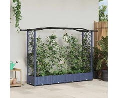 Pakeltas lovas su trelėmis ir stogu Pilka 207 x 40 x 126 cm PP